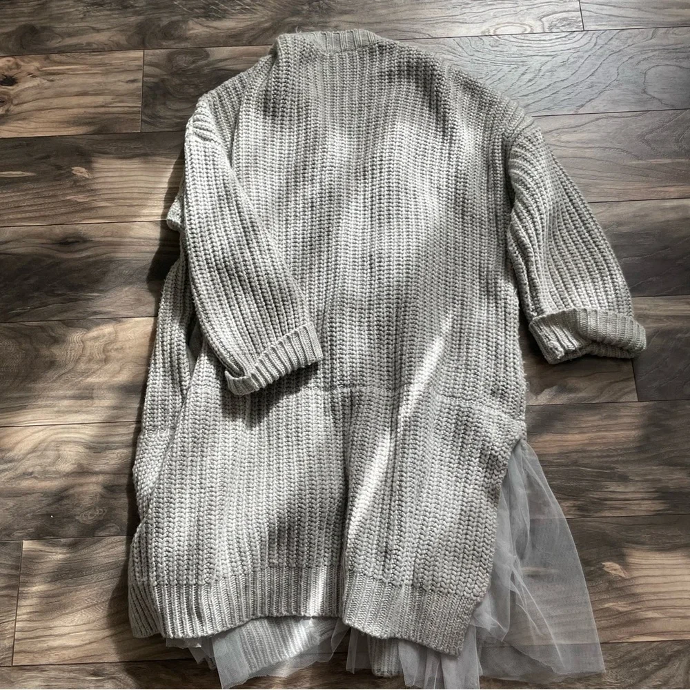 Antropologie Amadi grey knit cardigan size L - Picture 13 of 15